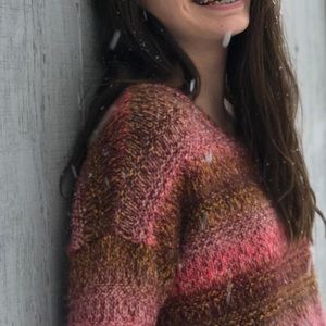 American Eagle Chunky Sweater Pink and Brown